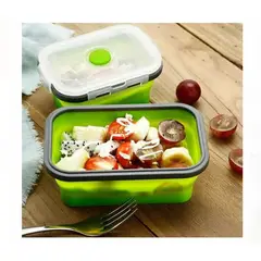 GENERICO - Taper plegable de silicona con tapa de calidad azul