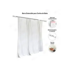 GENERICO - Barra de cortina de ducha extensible para baño 140cm a 260cm