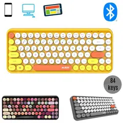 KEYBOARD - Retro desing teclado bluetooth inalambrico ajazz baterias
