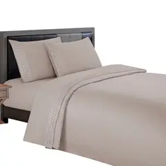 CASATEX - Juego de Sábanas 100%Algodón KING - DORADO
