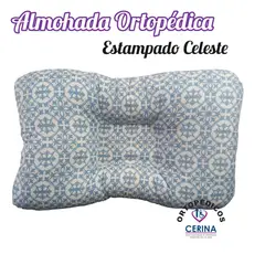 GENERICO - Almohada Ortopédico Antiestrés - Estampado Celeste blanco