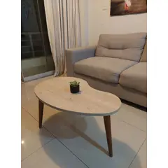 GENERICO - Mesa de centro estilo riñon color rovere