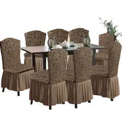 SALA FABULOSA - Funda de silla 8 piezas - Chocolate - Alto relieve espiral