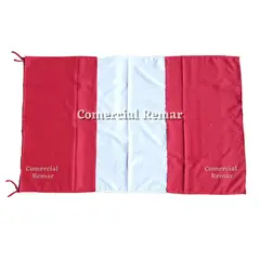 PERU - Bandera de Perú 135x85cm CALIDAD A1 de Tela Lanilla Sin Escudo