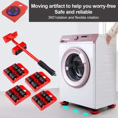 GENERICO - Base Ajustable Kit 4 Ruedas Mover Muebles Lavadora