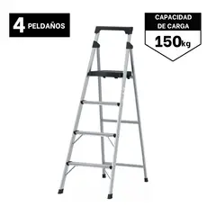 TRUPER - Escalera Tubular Plegable 4 peldaños de aluminio