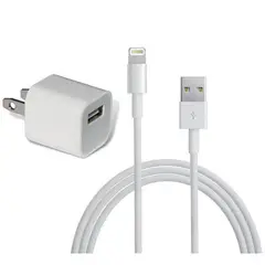 GENERICO - Cargador + cable iphone 1 metro 5/6/7/8/ plus - blanco