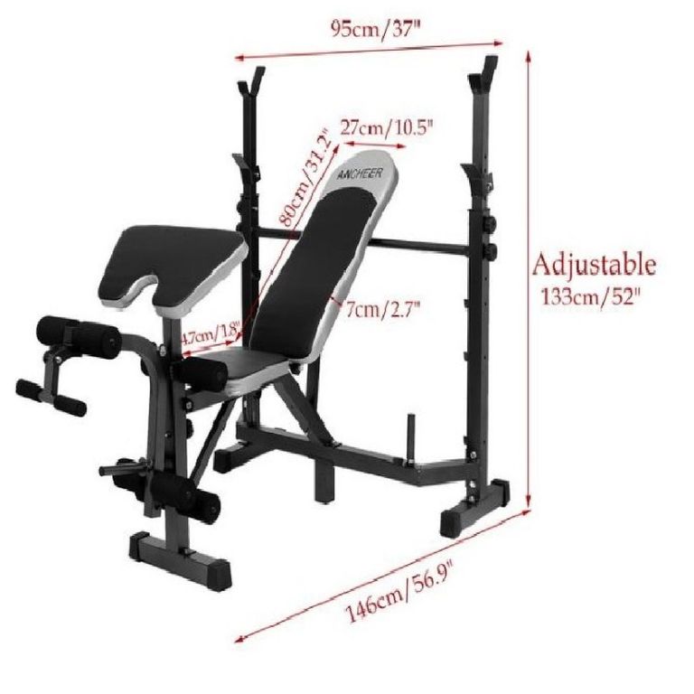 Banca para pesas multifuncional mini gym con predicador