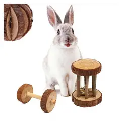 GENERICO - Juguete madera para conejo hamster roedores conejito - Rueda