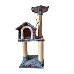 GENERICO - Gimnasio rascador para gatos madera 3 niveles plomo