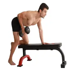 ALPHA GYM - Banca plana profesional soporte 500kg Banco fitness