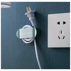 GENERICO - Organizador de cables clips soporte de enchufe x 4 piezas