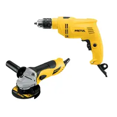 PRETUL - Taladro Percutor 1/2" 550W + Amoladora 4 1/2" 700W