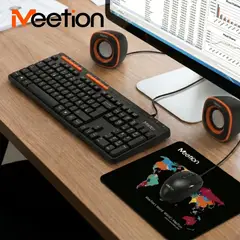 MEETION - Kit Teclado multimedia español + Mouse + Speakers + Pad Meetion C105 Productividad Estudio & Trabajo