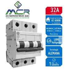 GENERAL ELECTRIC - INTERRUPTOR TERMOMAGNETICO RIEL DIN 3X32AMP 230V 6KA