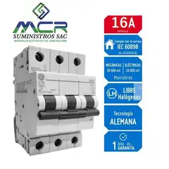GENERAL ELECTRIC - INTERRUPTOR TERMOMAGNETICO RIEL DIN 3X16AMP 230V 6KA