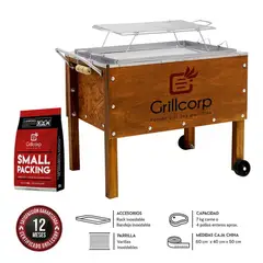 GRILLCORP - Caja china Junior Parr Varillas Inoxidables Carbón 2kg
