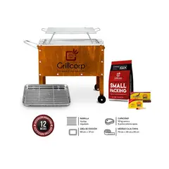 GRILLCORP - Caja China Junior Varillas Inoxidables Carbón Pack Inti