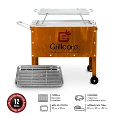 GRILLCORP - Caja China Junior Premium Parrilla de Varillas Inoxidables