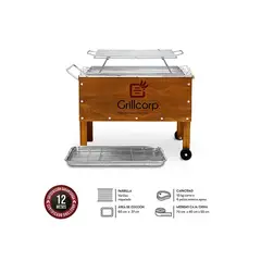 GRILLCORP - Caja China Mediana Parrilla de Varillas Inoxidables