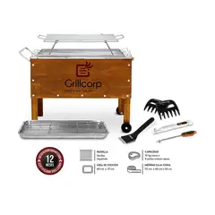 GRILLCORP - Caja China Mediana Varillas Inoxidable Brush Tp01 Garras