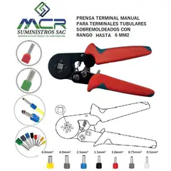 GENERICO - ALICATE PRENSA TERMINAL MANUAL PARA TERMINAL TUBULAR SOBREMOLDEADO