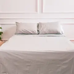SUIT THE BED - Juego De Sábanas Algodón Pima - King - 150 Hilos - Plomo