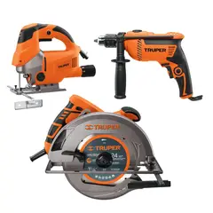 Truper - Taladro Percutor 600W  Sierra Circular 750W y 1500W Truper