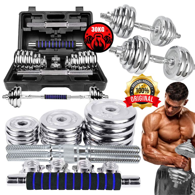 Set De Pesas 30Kg Cromado + Maletin + Guantes gratis
