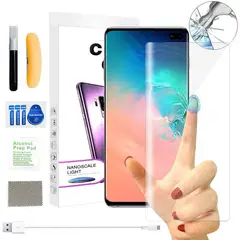 GLASS - Vidrio Templado Curvo UV Samsung Galaxy S10 plus Transparente