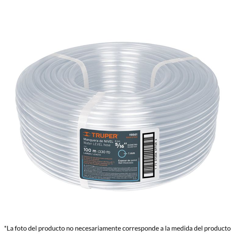 Manguera de nivel 3/8 rollo por 100 metros Truper