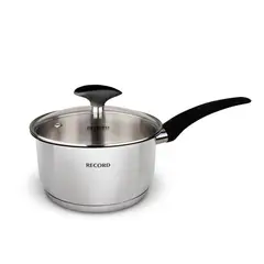 RECORD - Cacerola acero inoxidable Gia Plus F/Dif Tapa Vidrio N°16