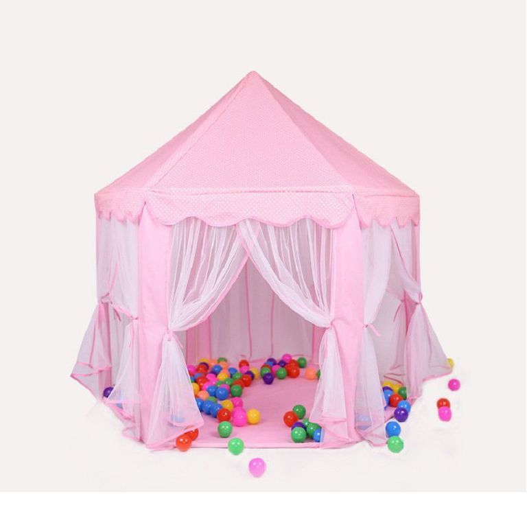 Carpa Castillo armable modelo Princesa tul - Rosado