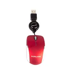 HALION - MOUSE USB MINI HALION HERMES HA-M1858 ROJO RETRÁCTIL