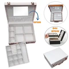 GENERICO - Organizador de joyas 2 niveles con espejo 1728