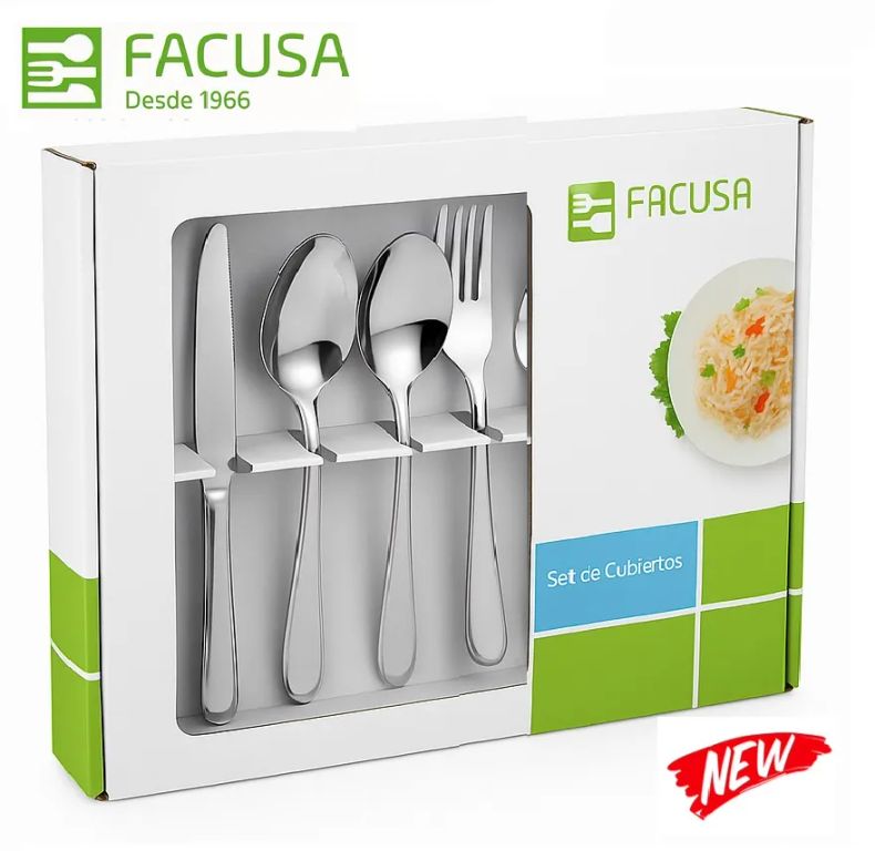 Cubiertos Facusa x 24 Piezas Acero inoxidable