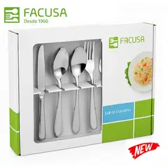 FACUSA - Cubiertos x 24 Piezas Acero inoxidable