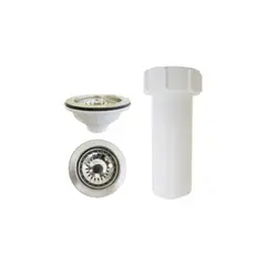 C AND A TOOLS - Desague Lavadero Cocina PVC C/Canastilla Ac. Inox. 4.1/2"  C&A