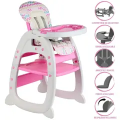 BEAUTIFUL - SILLA DE COMER ESCRITORIO OSLO 3 EN 1 PINK