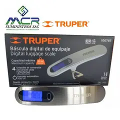 TRUPER - Balanza De Mano Digital Lcd 50kg Bascula Profesional Maletas 100787