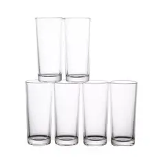 HYGGE - Juego de 6 Vasos Altos de Vidrio 340 ml