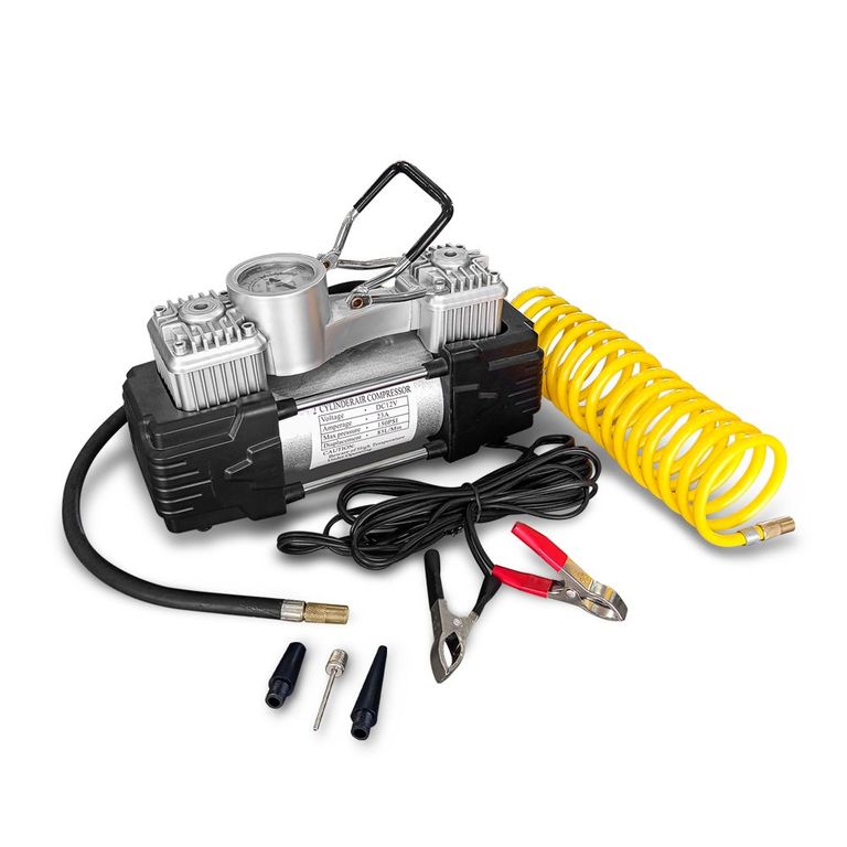 Compresor Aire Doble Piston Auto Camion Bus Inflador Llanta