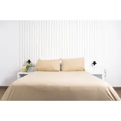 COBITEX HOME - Juego de sábanas Lisas Arenita King 100 Algodón