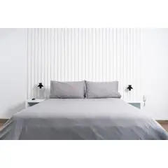 COBITEX HOME - Juego de sábanas Lisas Gris Queen 100 Algodón