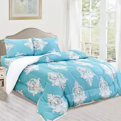 CASATEX - Edredón Acolchado Tela Carnero 100% Algodón + Sabanas 2 Plazas - TC01