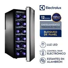 ELECTROLUX - Cava De Vinos 12 Botellas Panel Digital Negro ERW122XAMB