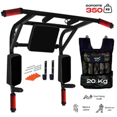 HOLGU - Barra 15 en 1 Multifuncional Soporte 350 kg + Chaleco 20kg