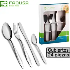 FACUSA - Set de Cubiertos 24 Piezas Acero Inoxidable