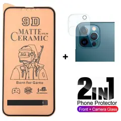 GLASS - Pack-Vidrio Protector de Cámara y Mica Cerámica Mate iPhone 13 Pro Max