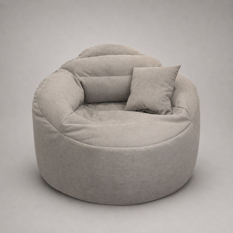 Puff Bean tamaño jumbo, material tercio pelo Mundo puff